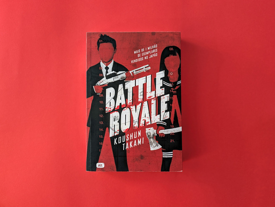 capa de battle royale, dois adolescentes armados