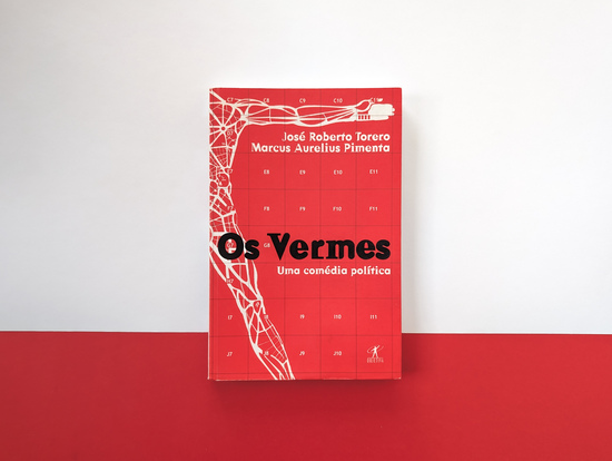 capa de os vermes com fundo branco e vermelho
